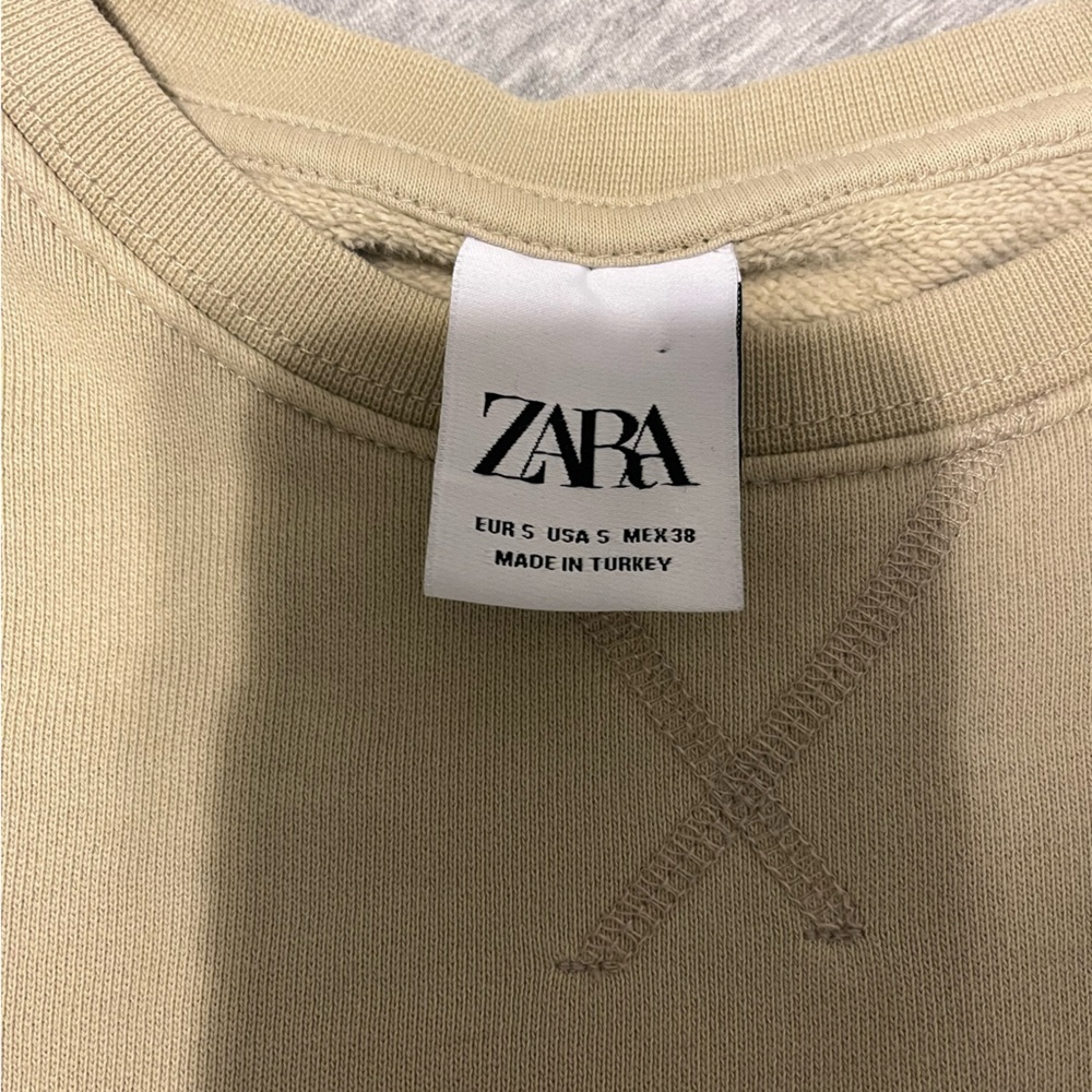 ZARA - SWEATSHIRT BEIGE - SMALL - Picture 3 of 3